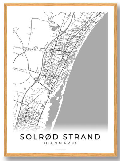Solrød Strand by plakat - hvid