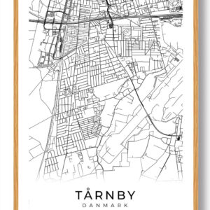 Tårnby by plakat - hvid