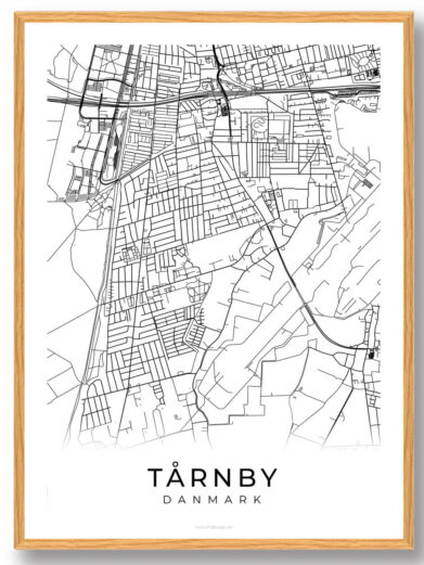 Tårnby by plakat - hvid