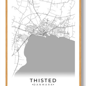 Thisted by plakat - hvid