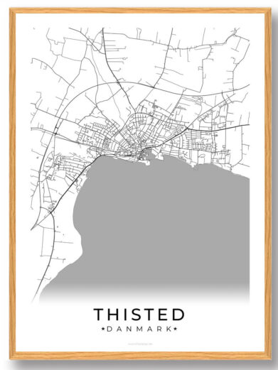 Thisted by plakat - hvid