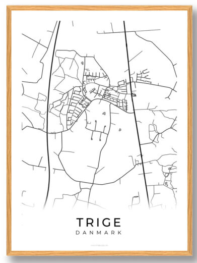 Trige by plakat - hvid