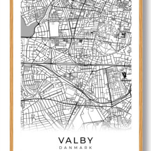 Valby by plakat - hvid