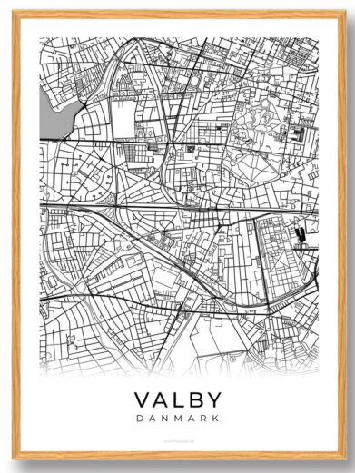 Valby by plakat - hvid