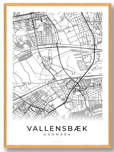 Vallensbæk by plakat - hvid