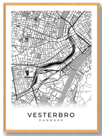 Vesterbro by plakat - hvid