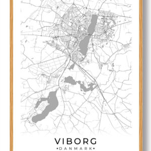 Viborg by plakat - hvid