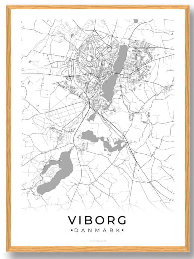 Viborg by plakat - hvid