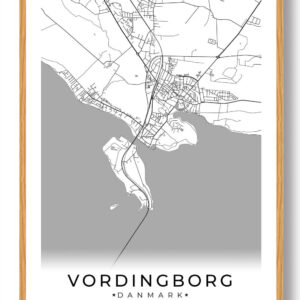 Vordingborg by plakat - hvid