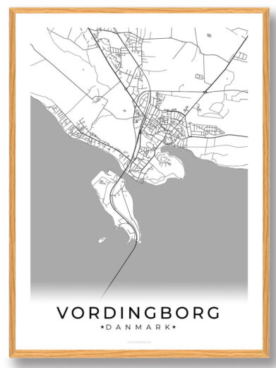 Vordingborg by plakat - hvid