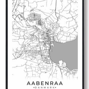 Aabenraa by plakat - hvid