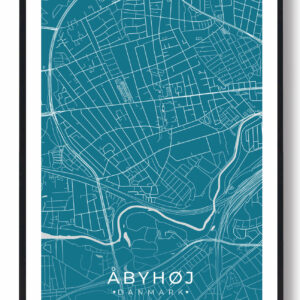 Åbyhøj by plakat - blå