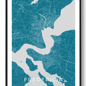Fredericia by plakat - blå