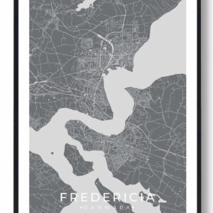 Fredericia by plakat - grå