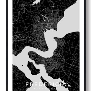 Fredericia by plakat - sort