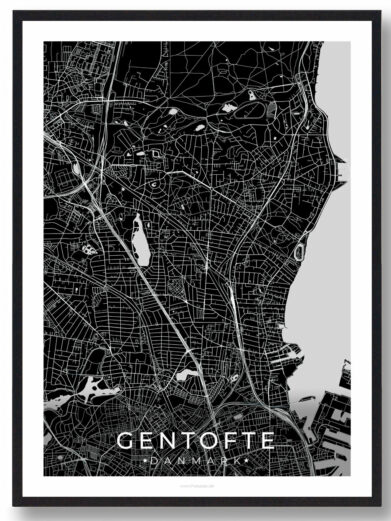 Gentofte by plakat - sort