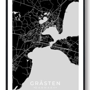 Gråsten by plakat - sort