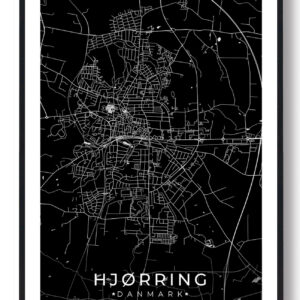 Hjørring by plakat - sort