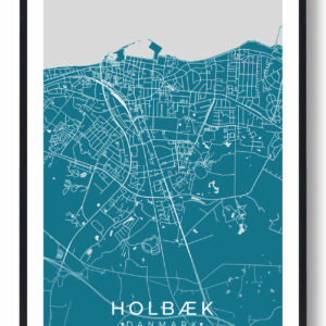 Holbæk by plakat - blå