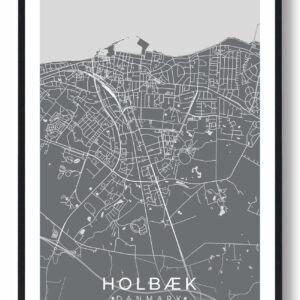 Holbæk by plakat - grå