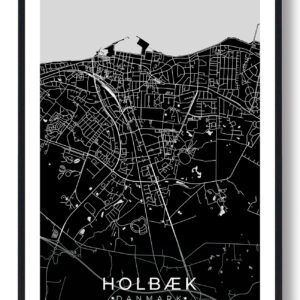 Holbæk by plakat - sort
