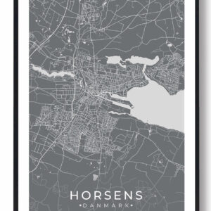 Horsens by plakat - grå