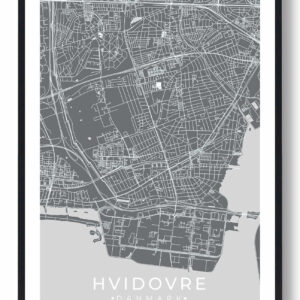 Hvidovre by plakat - grå