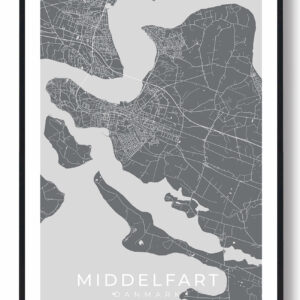 Middelfart by plakat - grå