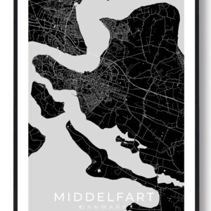 Middelfart by plakat - sort