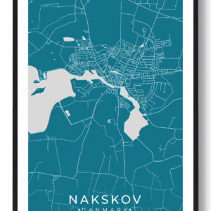 Nakskov by plakat - blå
