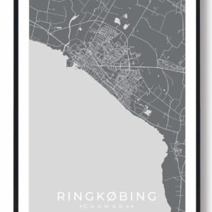 Ringkøbing by plakat - grå