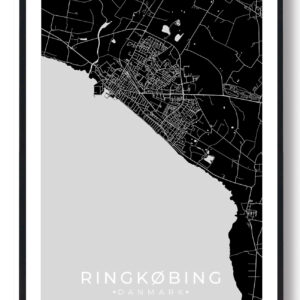 Ringkøbing by plakat - sort