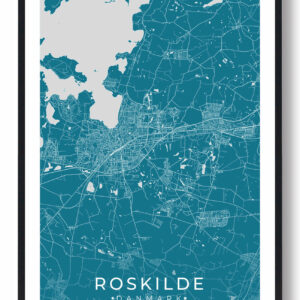 Roskilde by plakat - blå