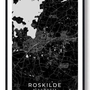 Roskilde by plakat - sort