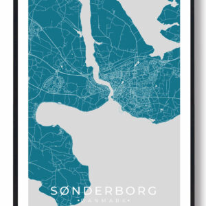 Sønderborg by plakat - blå