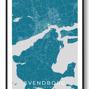 Svendborg by plakat - blå