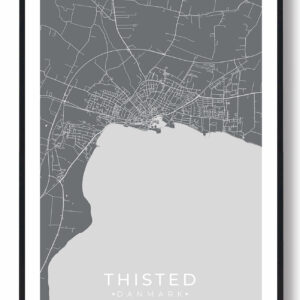 Thisted by plakat - grå