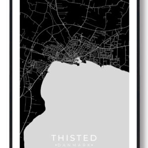 Thisted by plakat - sort