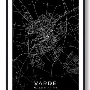 Varde by plakat - sort