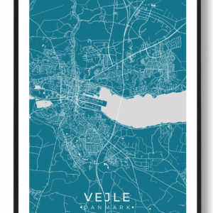 Vejle by plakat - blå