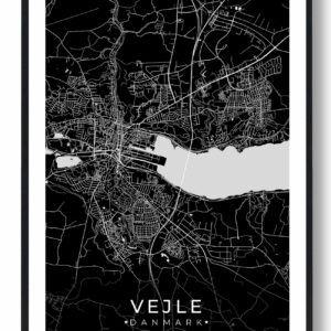 Vejle by plakat - sort