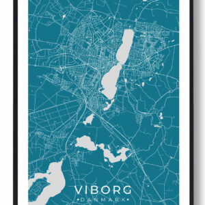 Viborg by plakat - blå