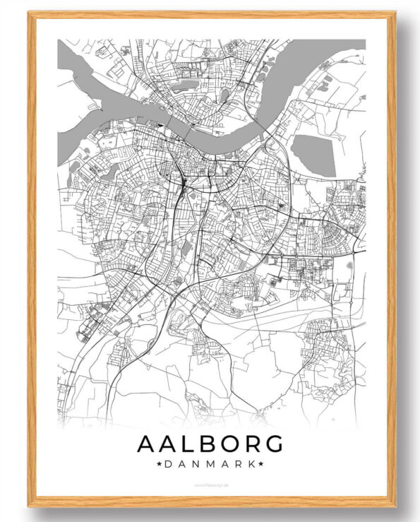 Aalborg by plakat - hvid