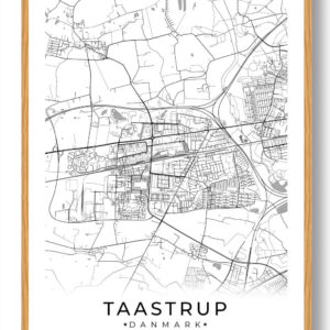 Taastrup by plakat - hvid