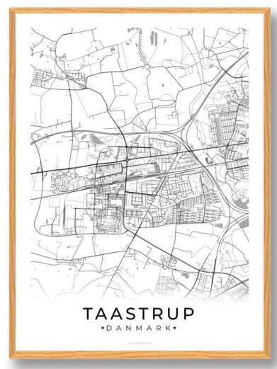Taastrup by plakat - hvid
