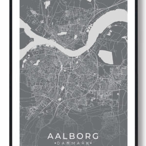 Aalborg by plakat - grå