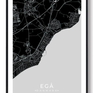 Egå by plakat - sort