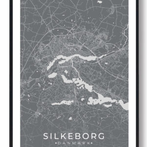 Silkeborg by plakat - grå