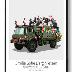 Studenterkørsel plakat - grå