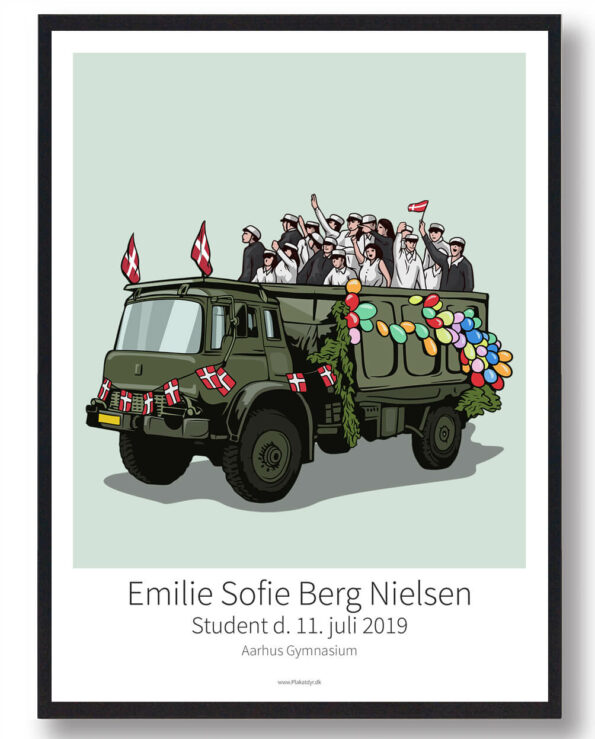 Studenterkørsel plakat i grøn